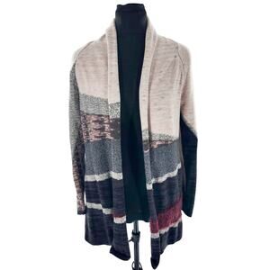 Nic+Zoe Cardigan Medium Women's Open Front Sweater Long Sleeve Color Block